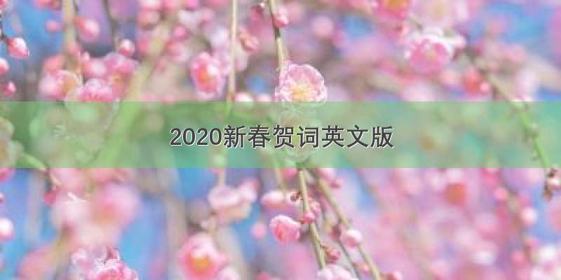 2020新春贺词英文版