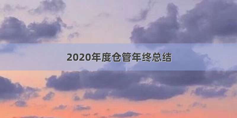 2020年度仓管年终总结