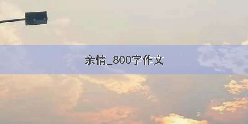 亲情_800字作文