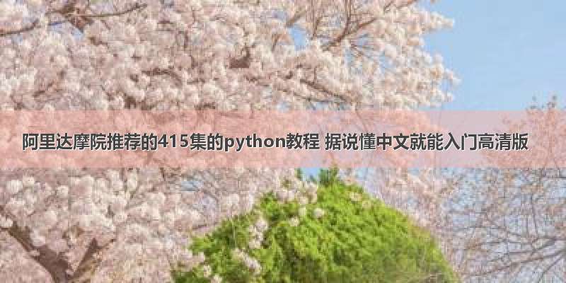 阿里达摩院推荐的415集的python教程 据说懂中文就能入门高清版