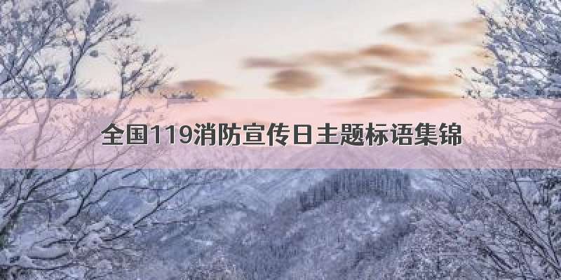 全国119消防宣传日主题标语集锦