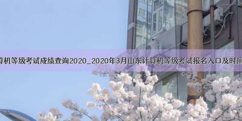 计算机等级考试成绩查询2020_2020年3月山东计算机等级考试报名入口及时间