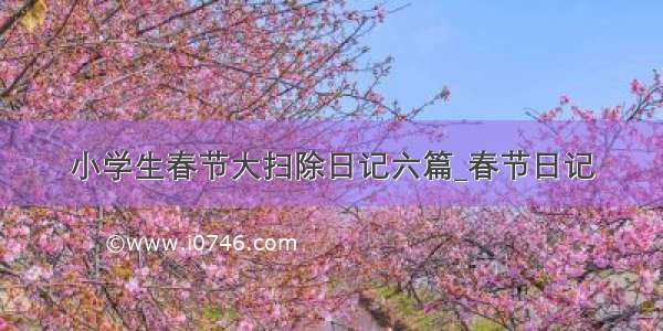 小学生春节大扫除日记六篇_春节日记