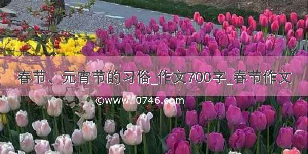 春节、元宵节的习俗_作文700字_春节作文