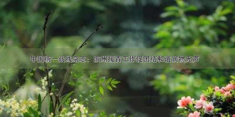 中国统一战线杂志：滨州援青工作促团结和谐润物无声