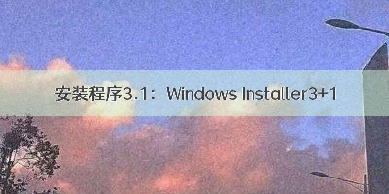 安装程序3.1：Windows Installer3+1