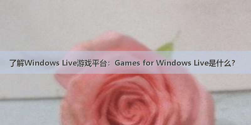 了解Windows Live游戏平台：Games for Windows Live是什么？