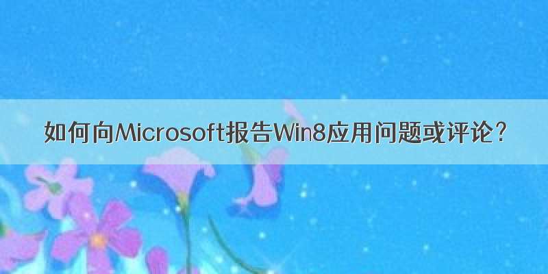 如何向Microsoft报告Win8应用问题或评论？