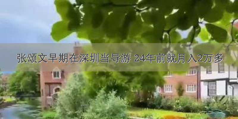 张颂文早期在深圳当导游 24年前就月入2万多
